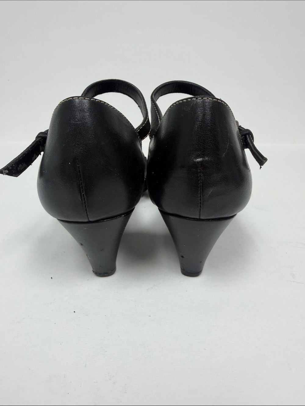 What’s What by Aerosoles - Black Leather Woven Mary Jane Flats with Ankle Strap - Picture 2 of 10